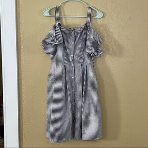 Jealous Tomato LARGE Cold Shoulder Striped Dress Off the shoulder